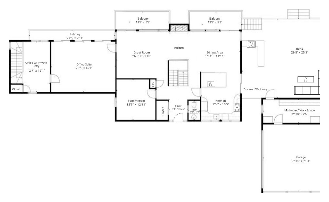 Main level floor plan
